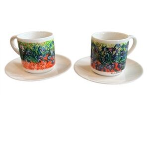Chaleur D Burrows Van Gogh Irises Espresso Mug Set - Vibrant Multicolor | 3 oz